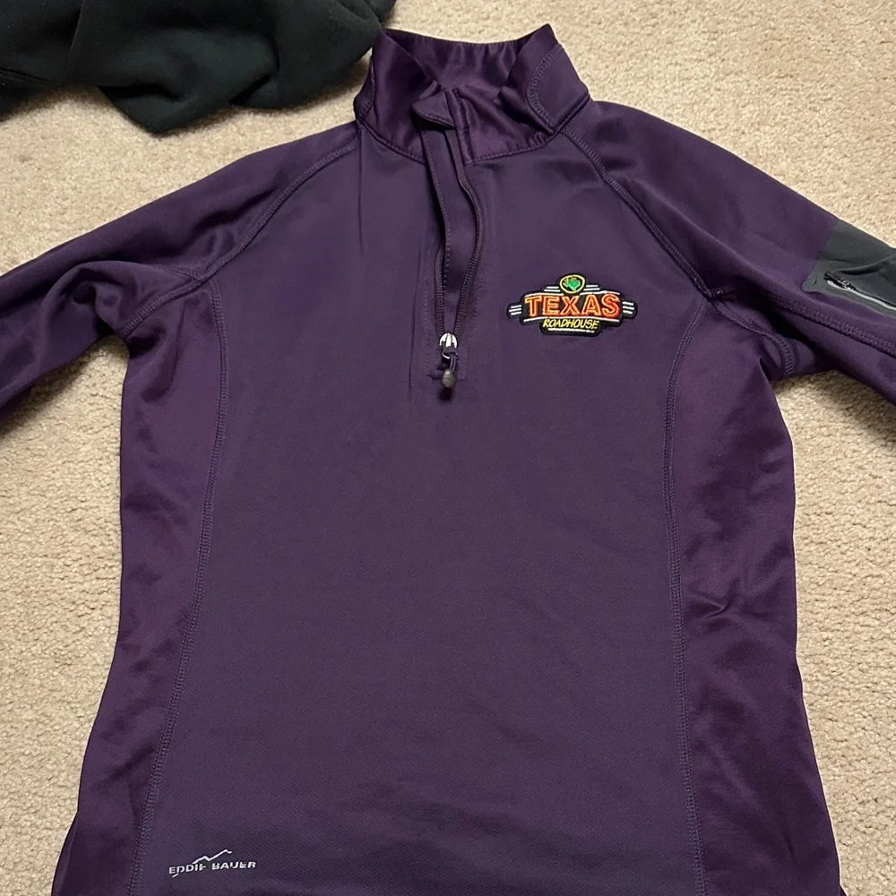 Eddie Bauer Purple Texas Roadhouse Quarter-Zip Pullover - Picture 1 of 3